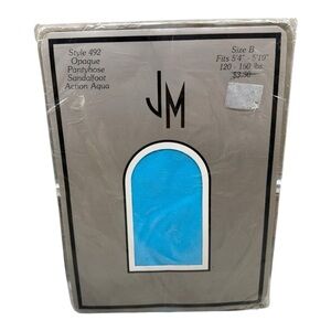 Vintage Joseph Magnin Opaque Pantyhose Action Aqua Size B 492